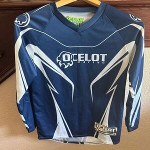 OCELOT Racing Kids Size Large Youth Blue Long Sleeve Jersey Moto Racing Shirt